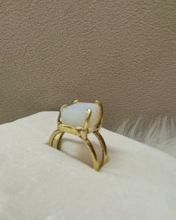 Natural Opal Raw Crystal Ring