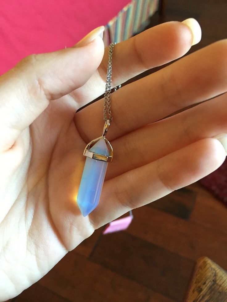 Opalite Crystal Point Pendant Necklace
