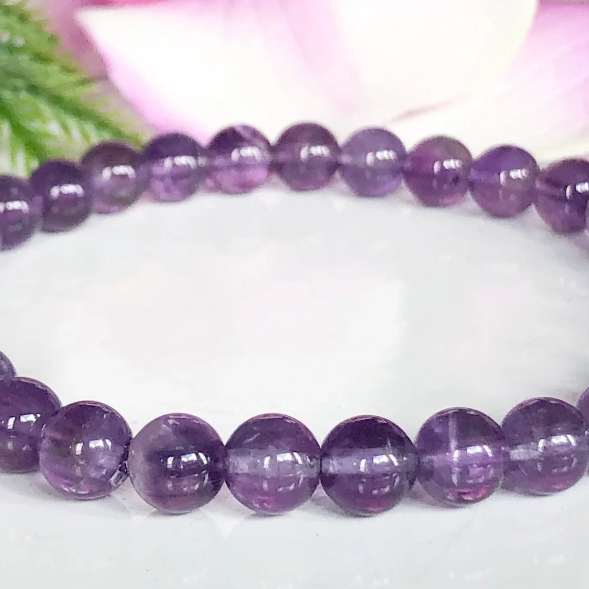 Natural Amethyst Crystal Bracelet for Emotional Balance & Stress Relief