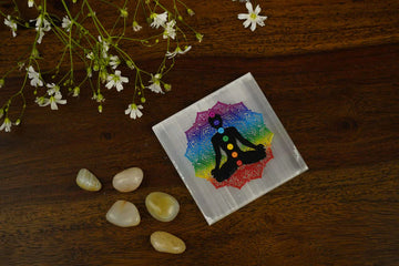 How to Activate Your Crystals with a 7 Chakra Selenite Charging Plate