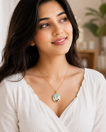 Aqua Pearl Pendant Necklace