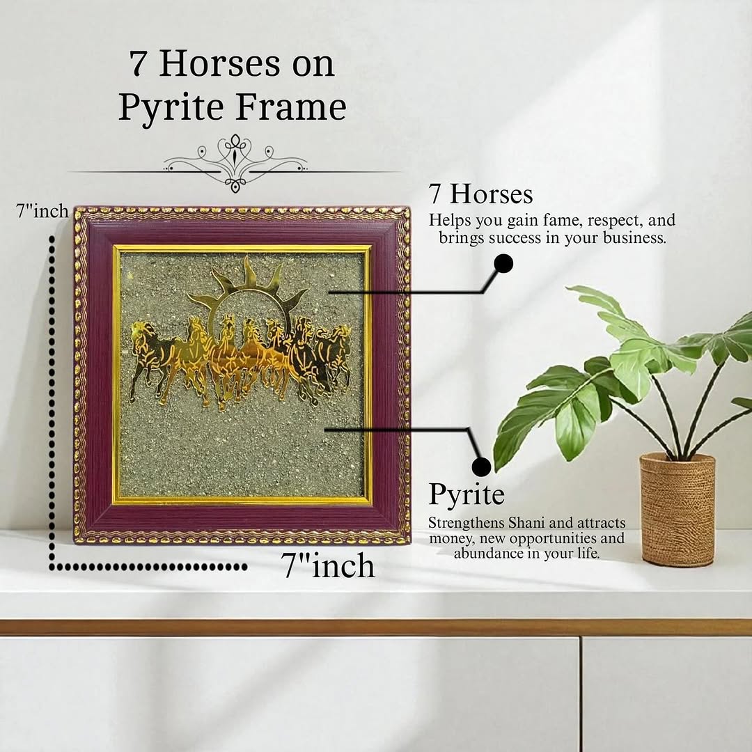 7 Horses Raw Pyrite Dust Frame