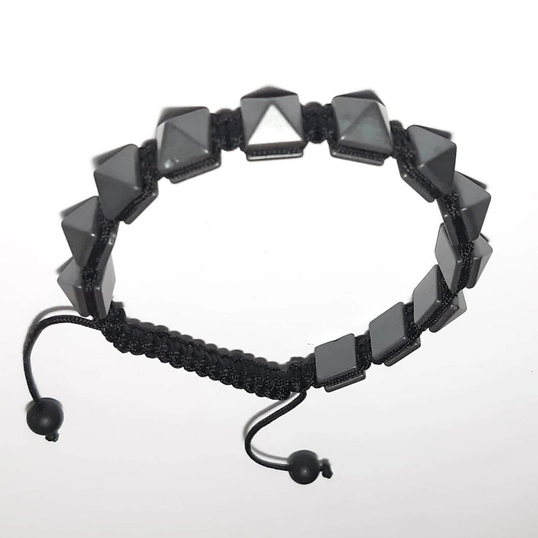 Adjustable Hematite Pyramid Bracelet