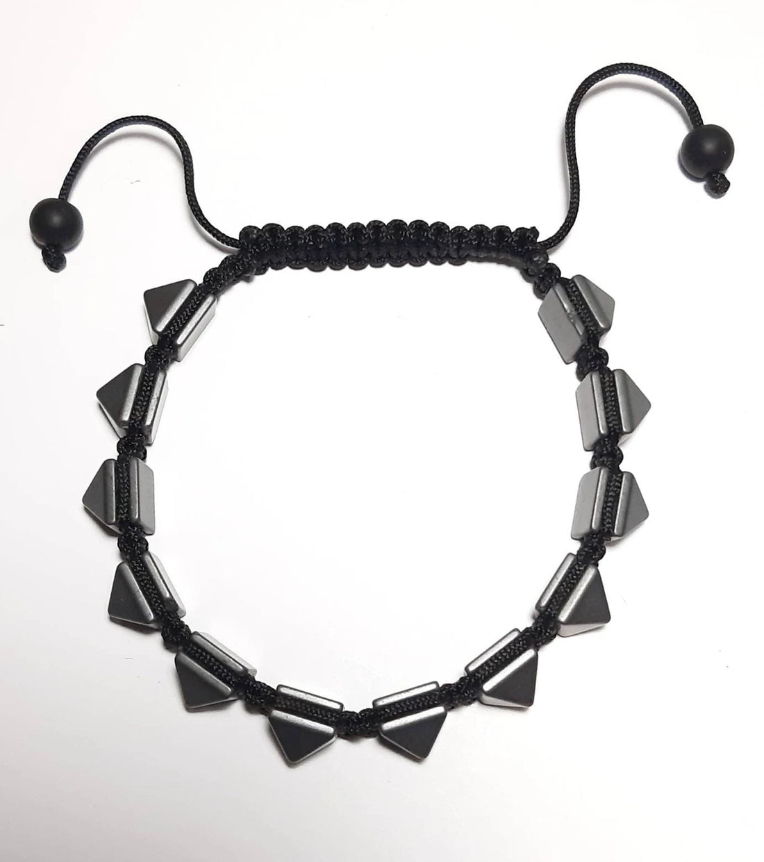 Adjustable Hematite Pyramid Bracelet