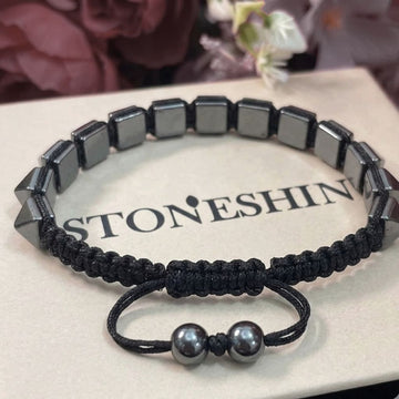 Adjustable Hematite Pyramid Bracelet