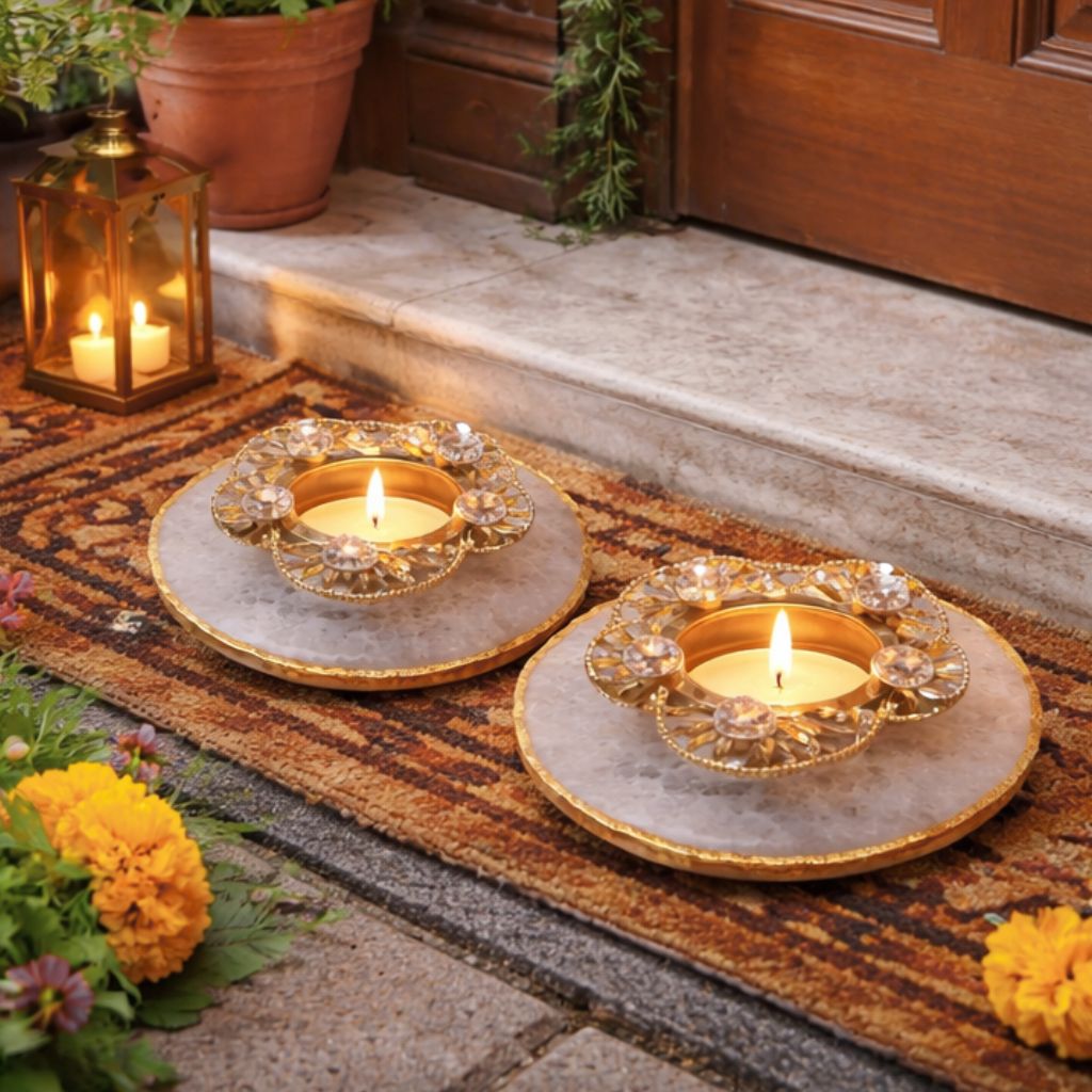 Agate Tea Light Candle Holder