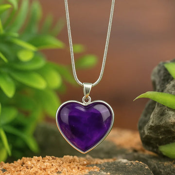 Amethyst Heart Shape Pendant Necklace