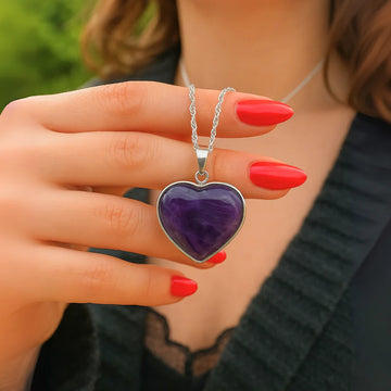 Amethyst Heart Shape Pendant Necklace