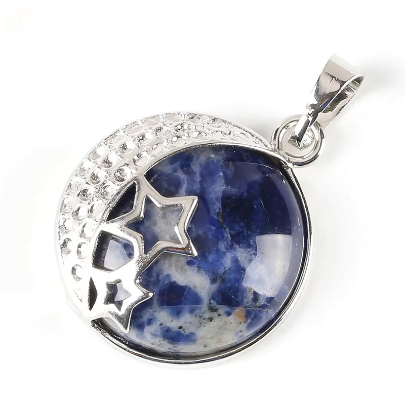 Moon Star Natural Gemstone Pendant