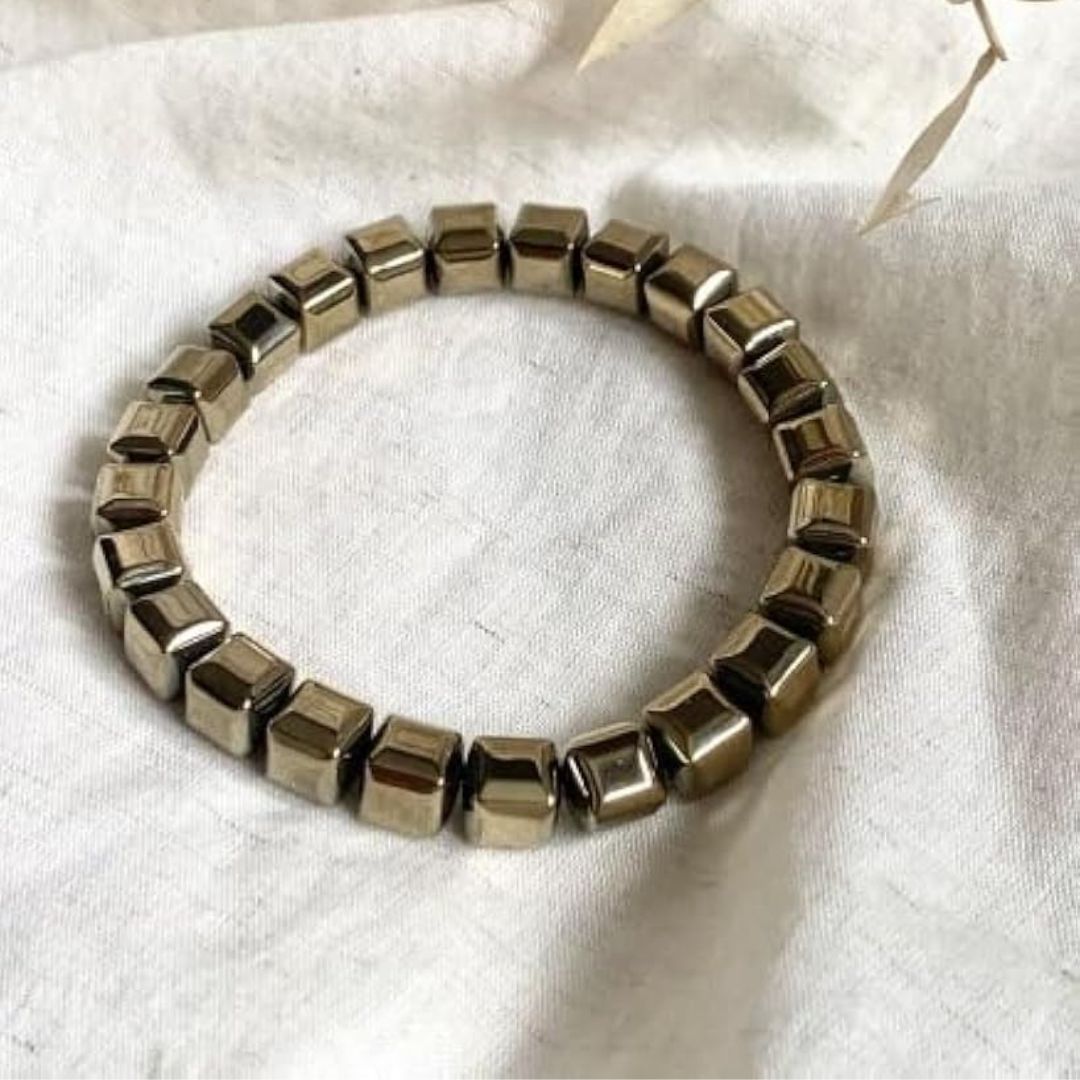 Golden Hematite Cube Bracelet