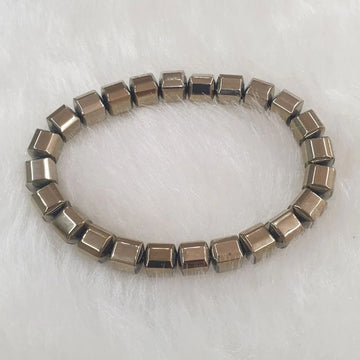 Golden Hematite Cube Bracelet