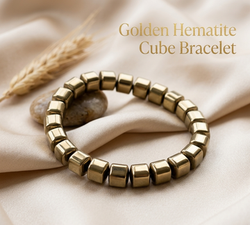 Golden Hematite Cube Bracelet