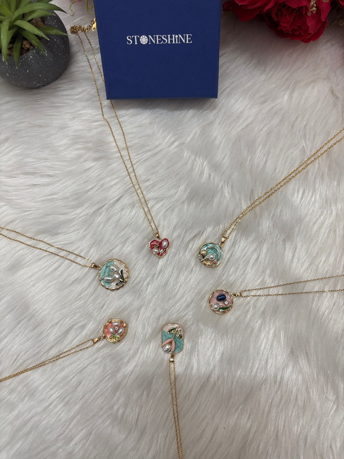 Aqua Pearl Pendant Necklace