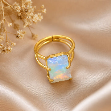 Natural Opal Raw Crystal Ring