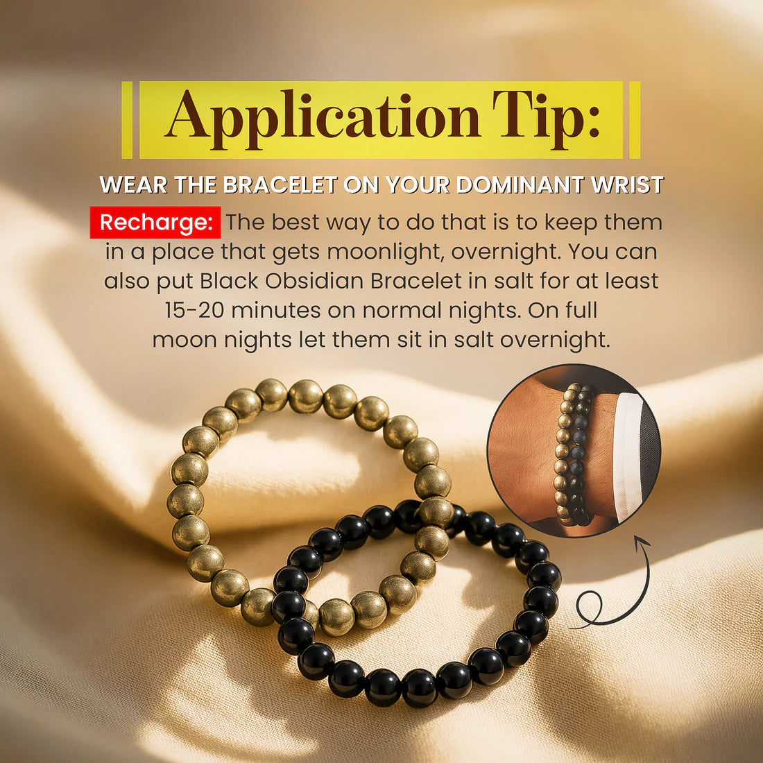 Pyrite Black & Obsidian Bracelet-Richie Rich Combo