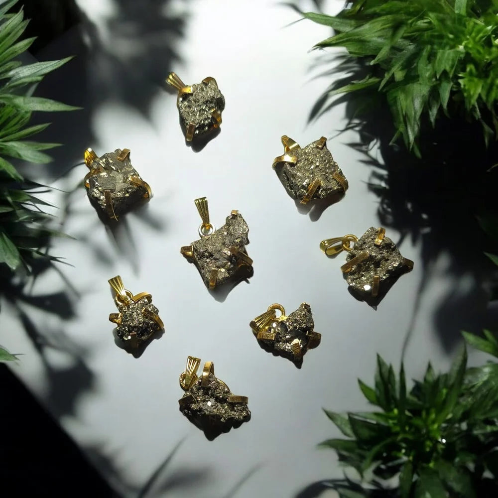 Natural Raw Pyrite Golden Pendant