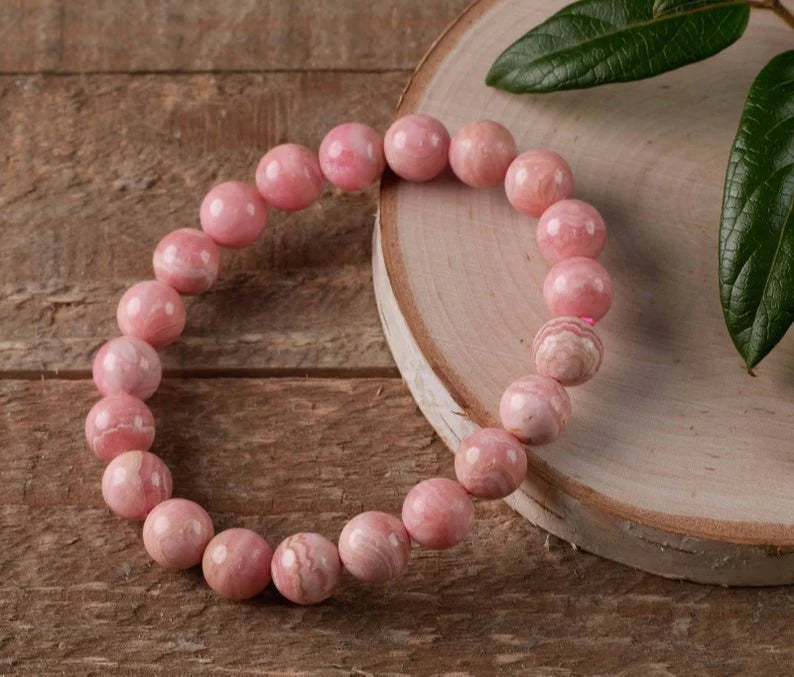 Rhodochrosite Agate Natural Stone Bracelet