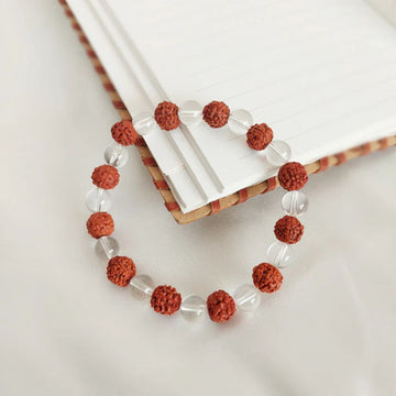 Rudraksha With Clear Quartz Crystal Bracelet