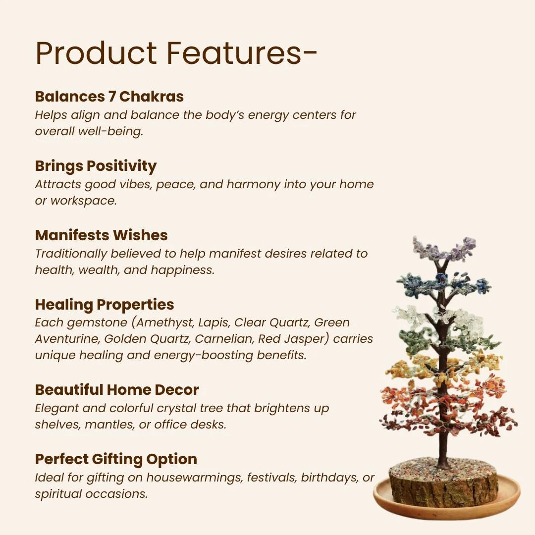 7 Chakra Crystal Gemstone Big Tree(  Approx 1000 Beads)