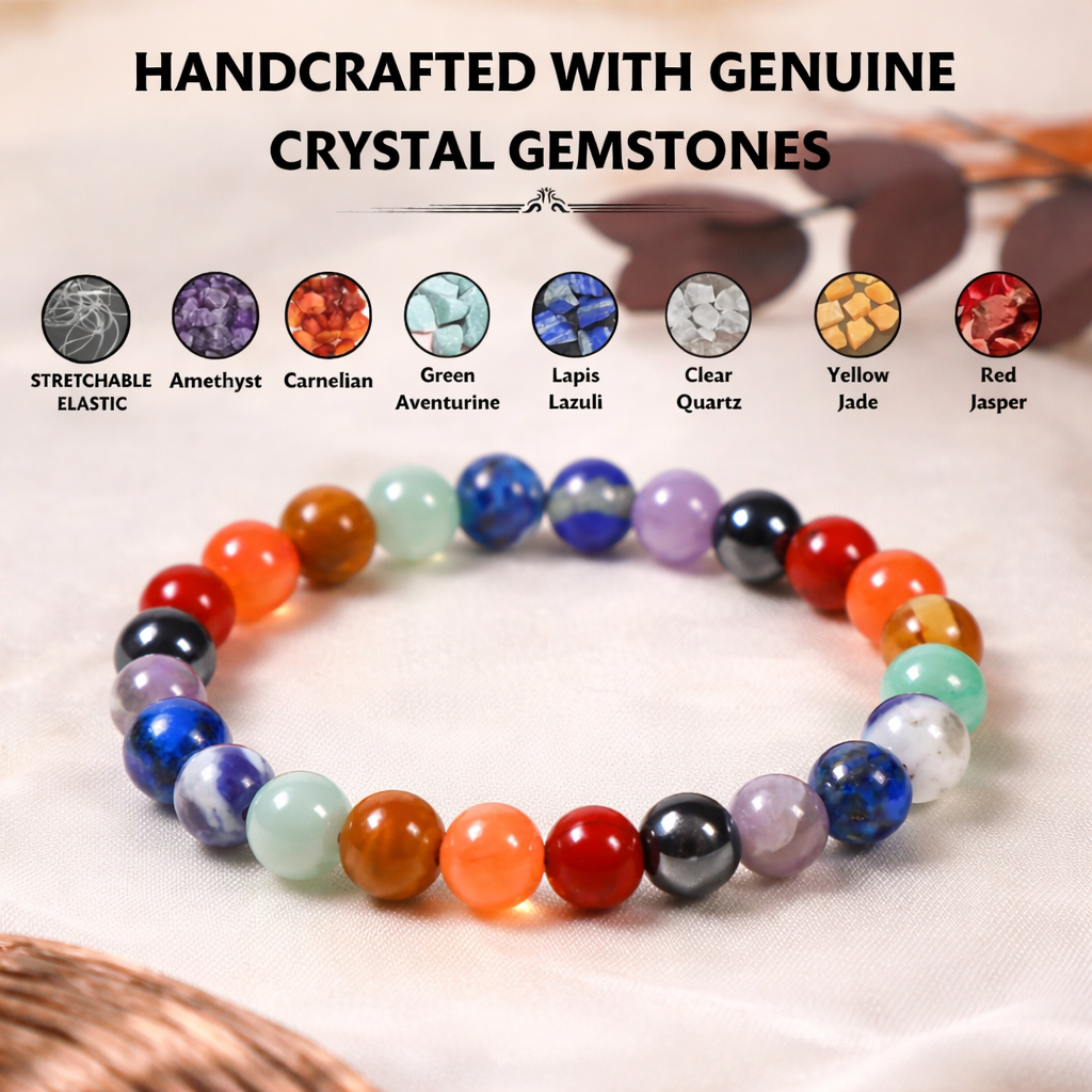 Seven Chakra Crystal Bracelet