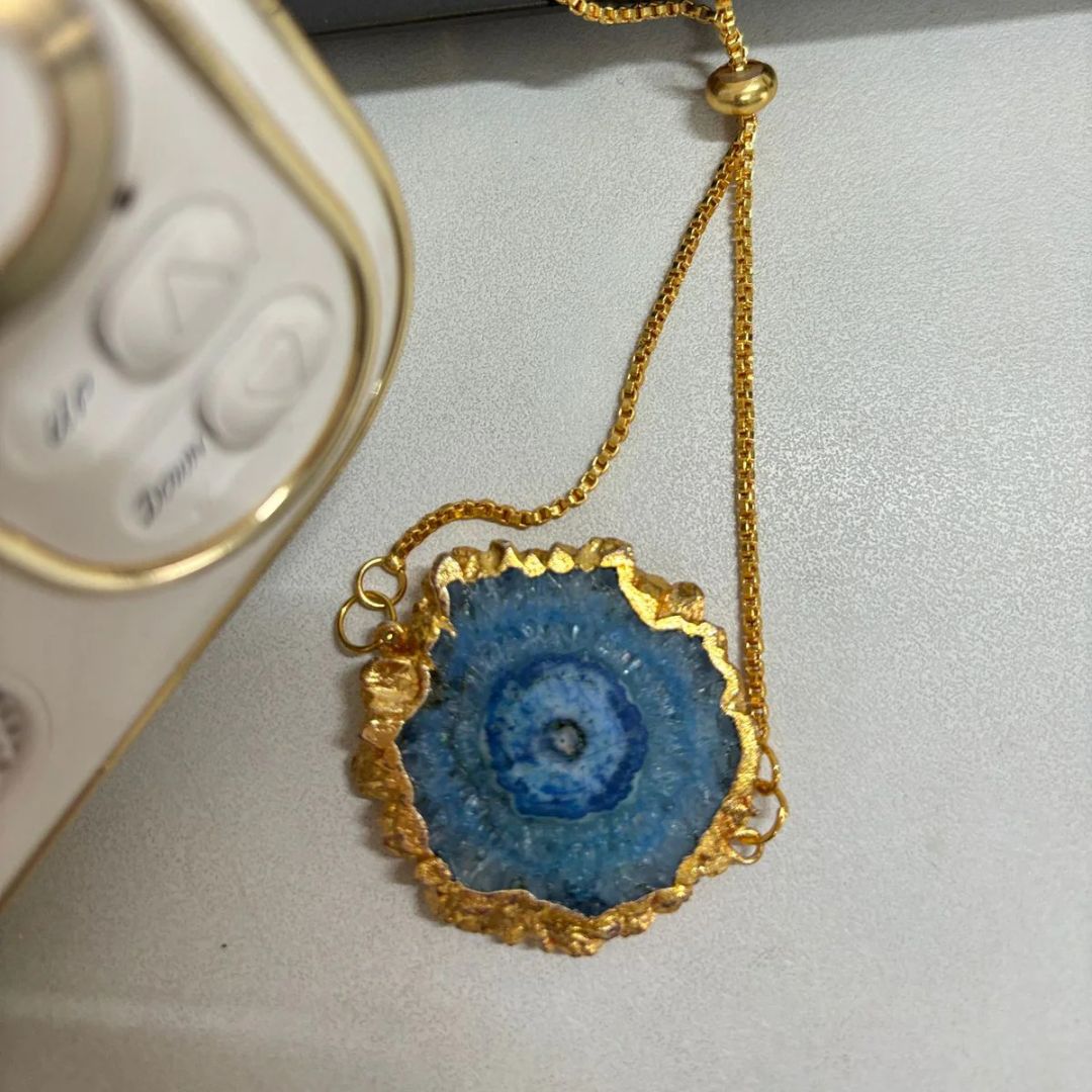 Sliced Agate Stone Quartz Bracelet