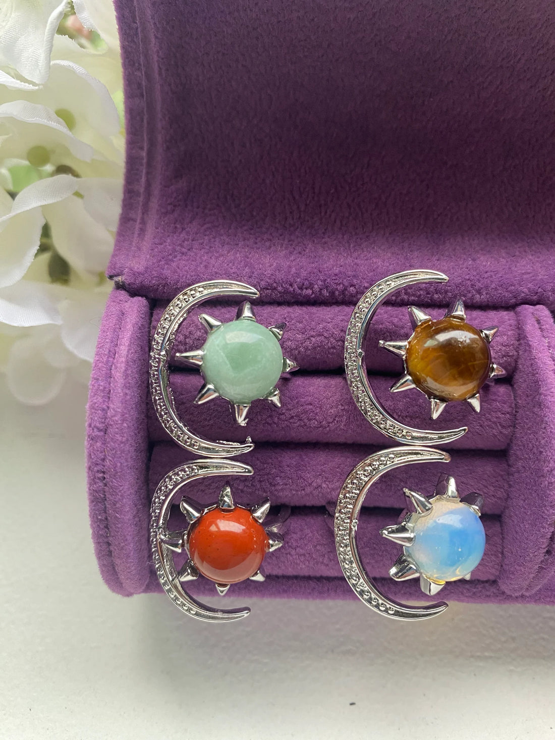 Sun and Moon Crystal Rings