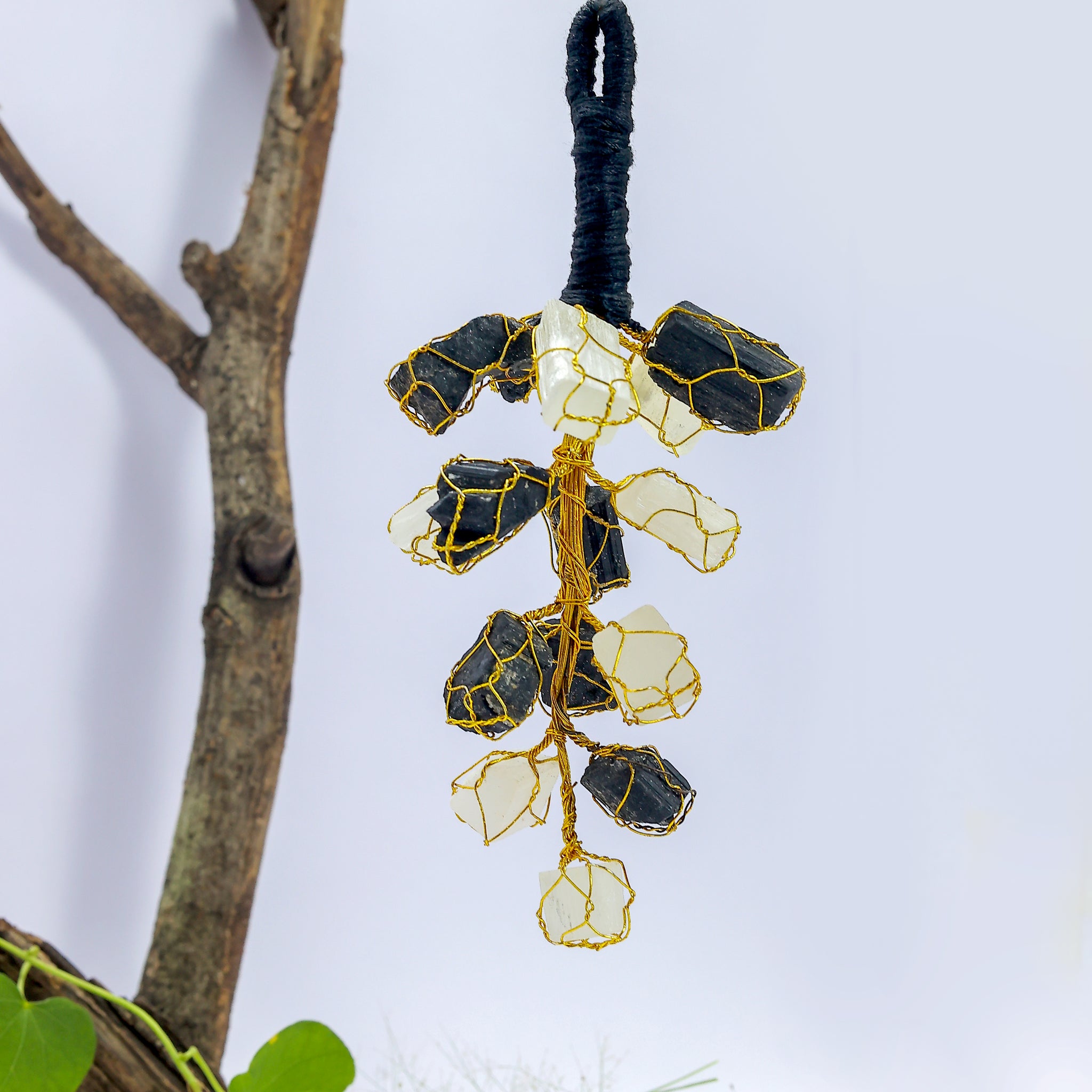 Black Tourmaline & Selenite Hanging