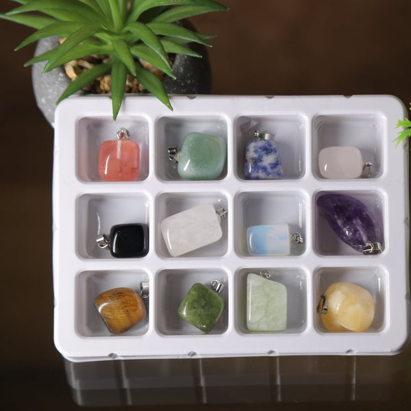 Natural Healing Crystal Pendants Stone Set