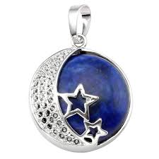 Moon Star Natural Gemstone Pendant