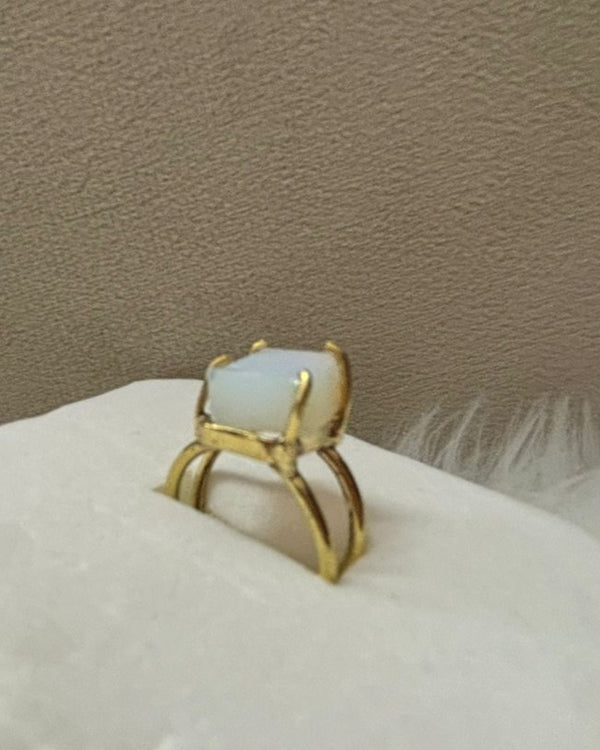 Natural Opal Raw Crystal Ring