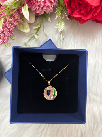 Pearl Pendant Pink Necklace