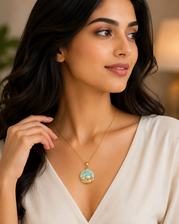 Premium Sky Blue Pearl Necklace
