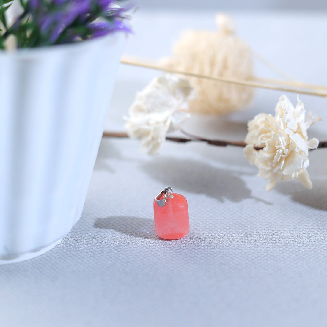 Pink Opal Crystal Agate Pendant