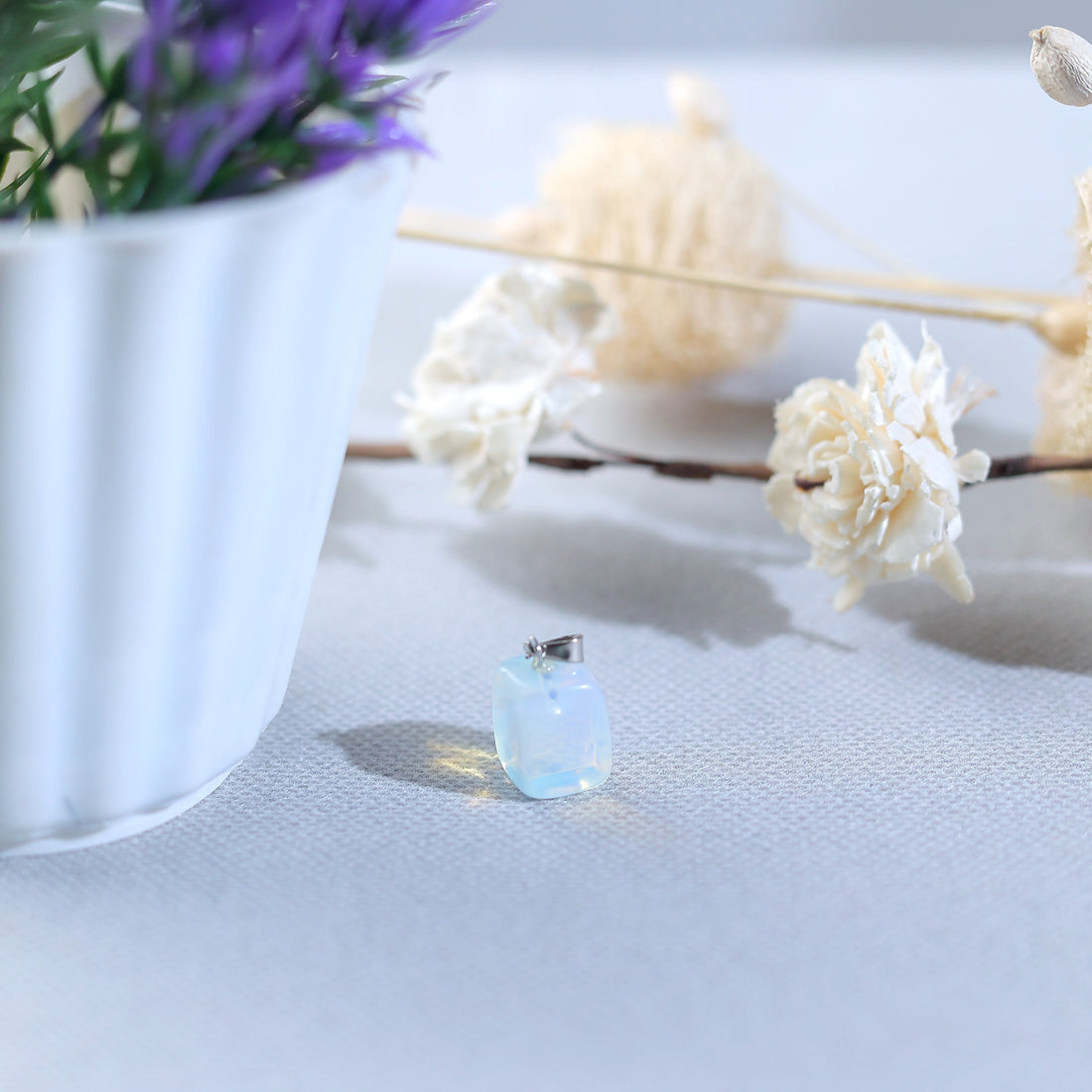 Raw Opal Stone Crystal Pendant