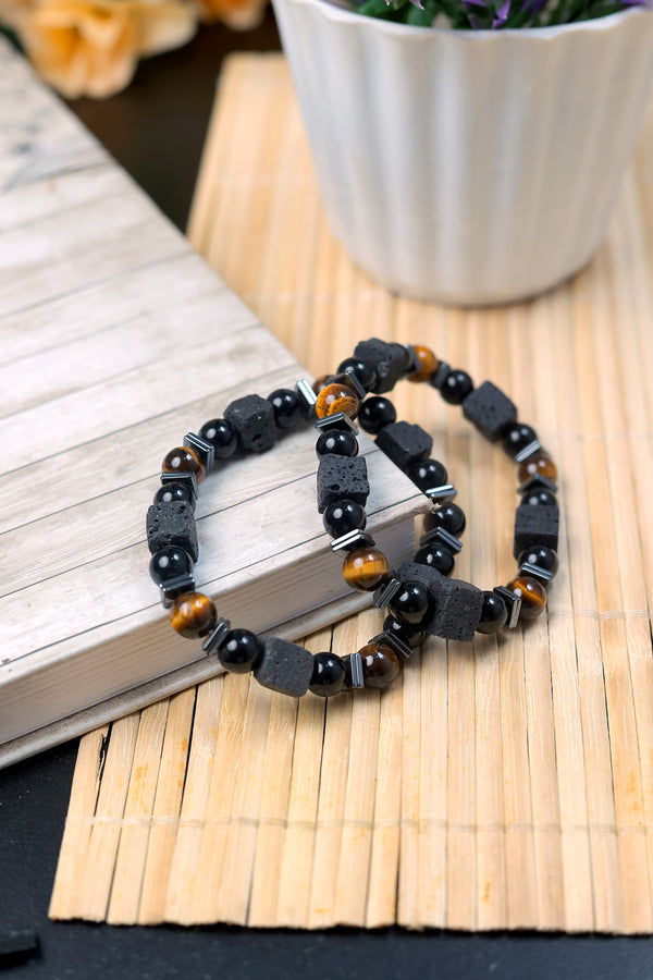 Triple Protection Agate Bracelet